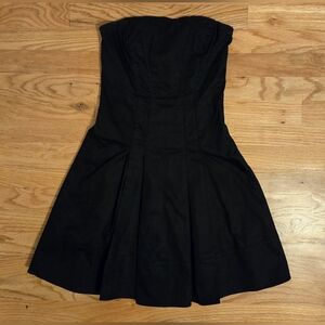 Express Strapless, A-line Style Mini-Dress in Black, Size 2